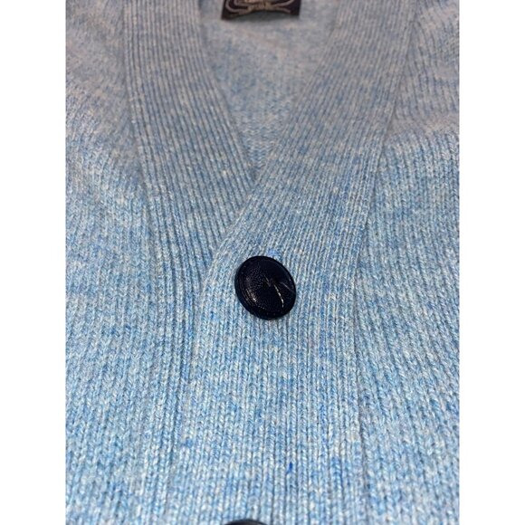 Vintage Kurt Cobain-Inspired Blue Cardigan Sweater With Button Closure Wool Larg - Picture 8 of 8